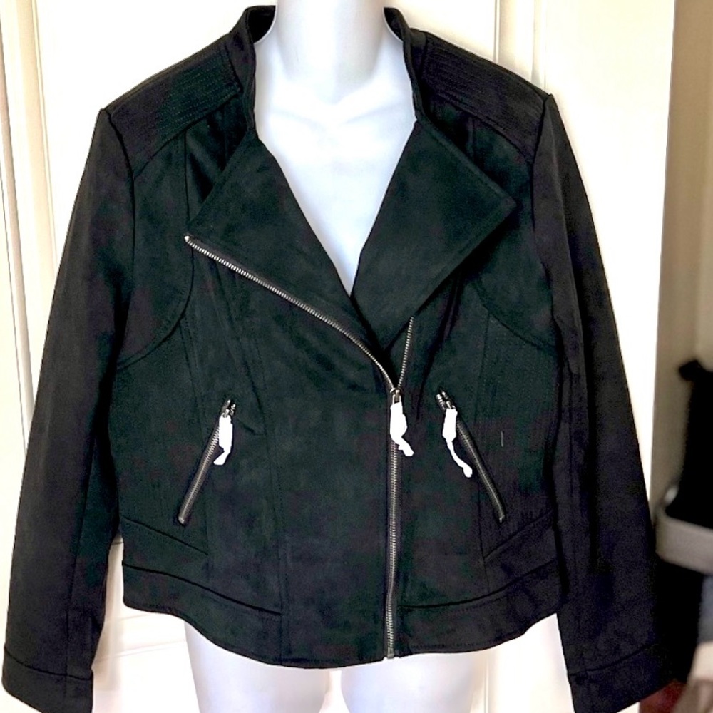 LA Coalition Black Faux Seude Moto Jacket